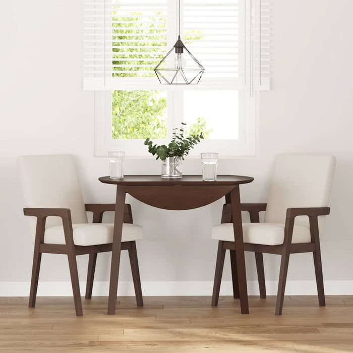 Sedie da Pranzo con Cuscini 2pz Marrone Legno Massello di Hevea