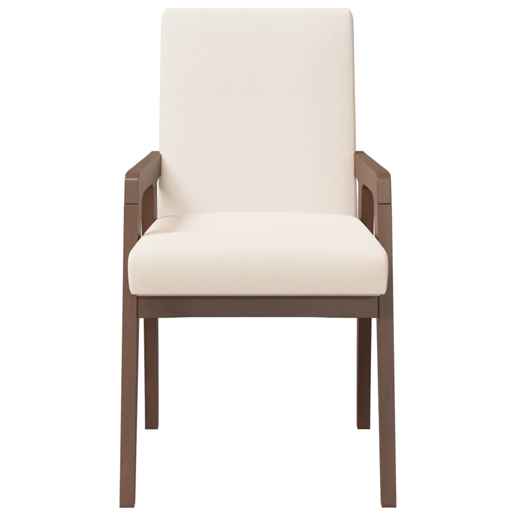 Sedie da Pranzo con Cuscini 2pz Marrone Legno Massello di Hevea