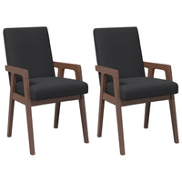 Sedie da Pranzo con Cuscini 2pz Marrone Legno Massello di Hevea