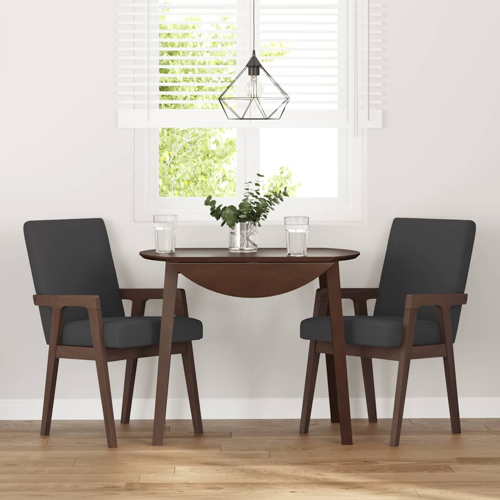 Sedie da Pranzo con Cuscini 2pz Marrone Legno Massello di Hevea