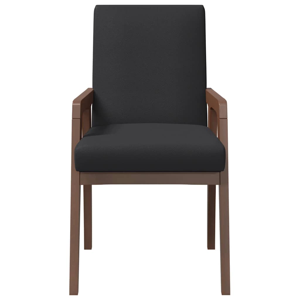 Sedie da Pranzo con Cuscini 2pz Marrone Legno Massello di Hevea