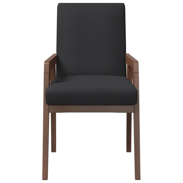 Sedie da Pranzo con Cuscini 2pz Marrone Legno Massello di Hevea