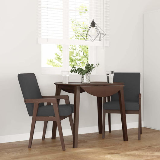 Sedie da Pranzo con Cuscini 2pz Marrone Legno Massello di Hevea