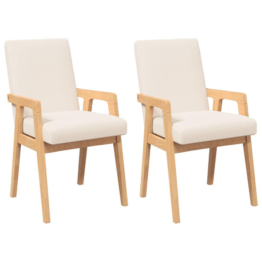 Sedie da Pranzo con Cuscini 2 pz in Legno Massello di Hevea