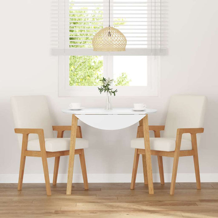 Sedie da Pranzo con Cuscini 2 pz in Legno Massello di Hevea