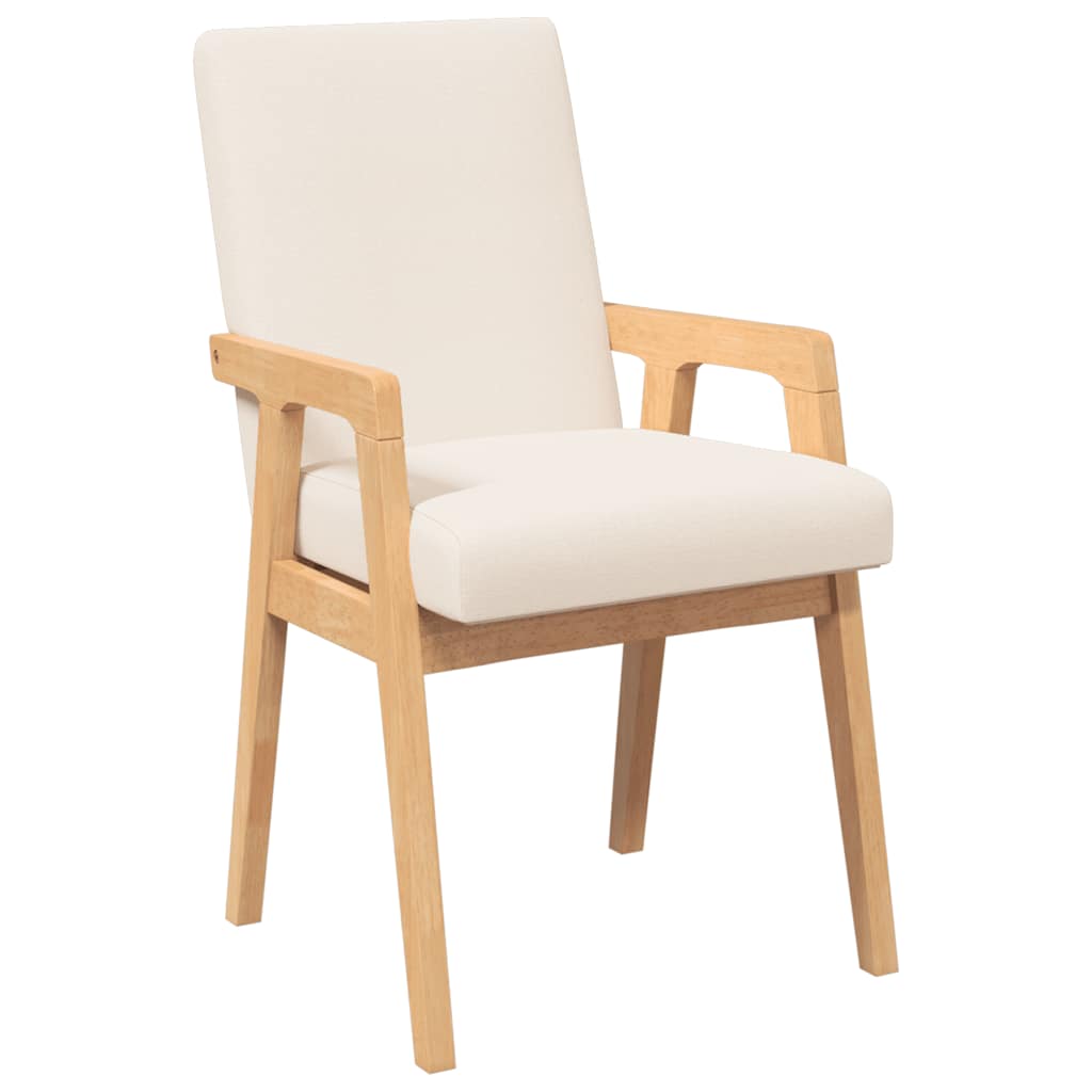Sedie da Pranzo con Cuscini 2 pz in Legno Massello di Hevea