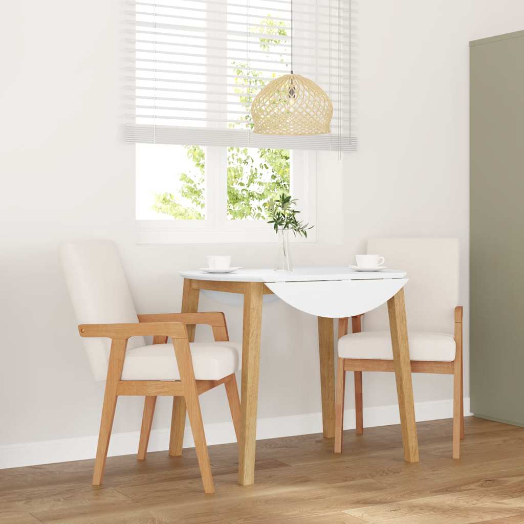 Sedie da Pranzo con Cuscini 2 pz in Legno Massello di Hevea