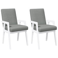 vidaXL Sedie da Pranzo con Cuscini 2 pz Bianco Legno Massello di Hevea