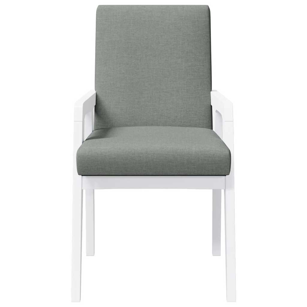 vidaXL Sedie da Pranzo con Cuscini 2 pz Bianco Legno Massello di Hevea