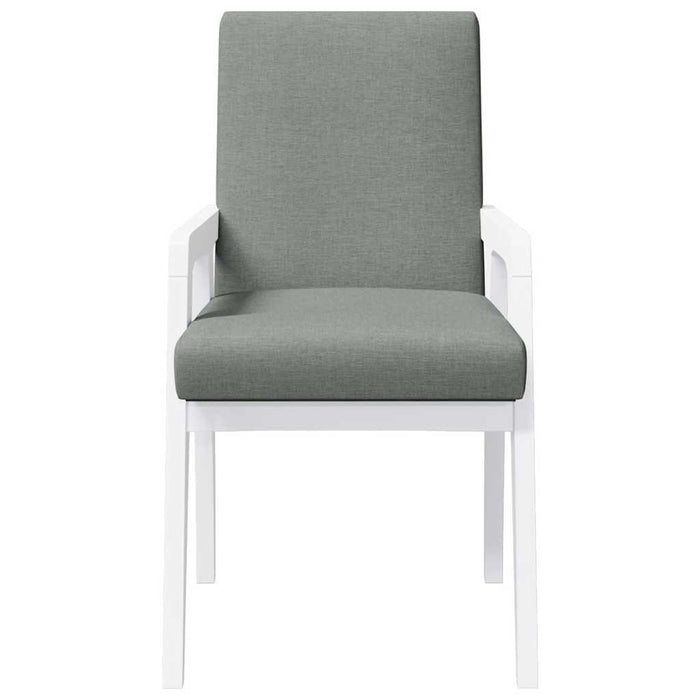 vidaXL Sedie da Pranzo con Cuscini 2 pz Bianco Legno Massello di Hevea