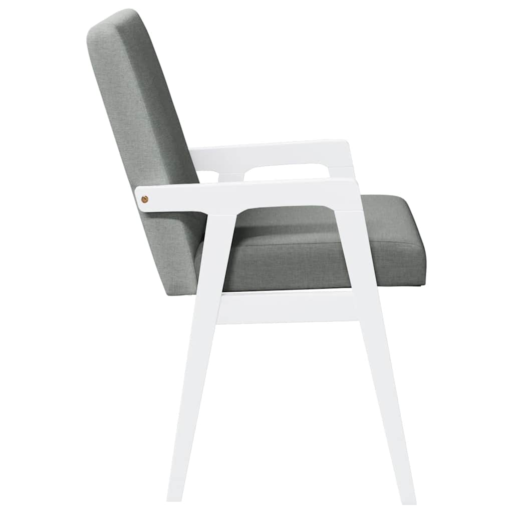 vidaXL Sedie da Pranzo con Cuscini 2 pz Bianco Legno Massello di Hevea