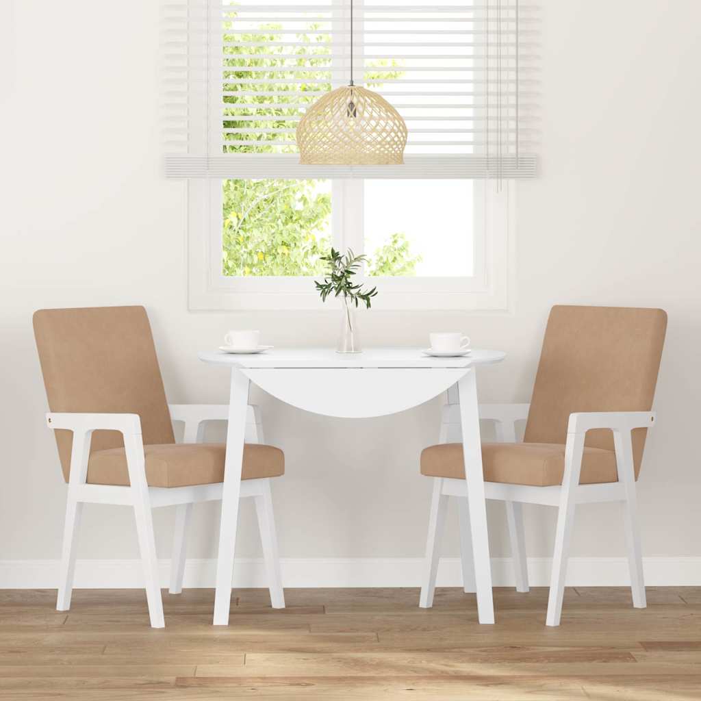 vidaXL Sedie da Pranzo con Cuscini 2 pz Bianco Legno Massello di Hevea