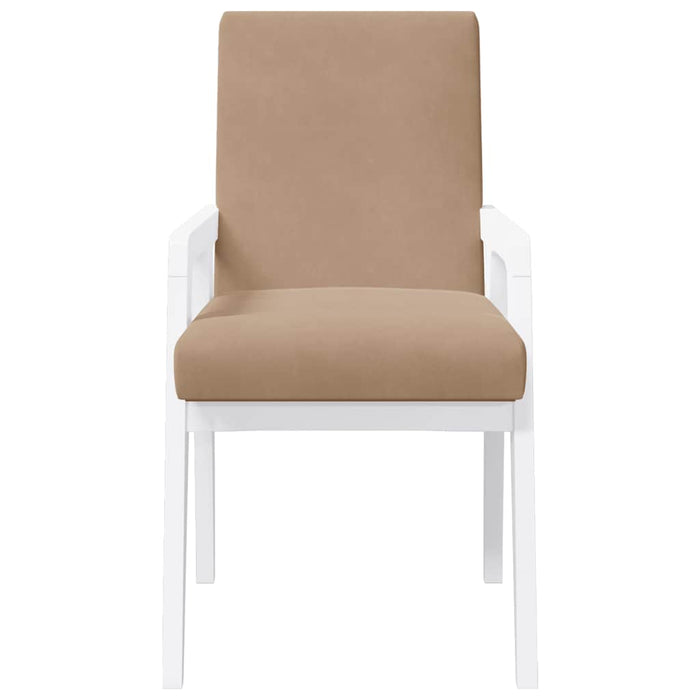vidaXL Sedie da Pranzo con Cuscini 2 pz Bianco Legno Massello di Hevea
