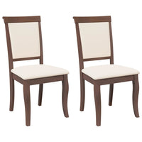 Sedie da Pranzo con Cuscini 2pz Marrone Legno Massello di Hevea 4102486