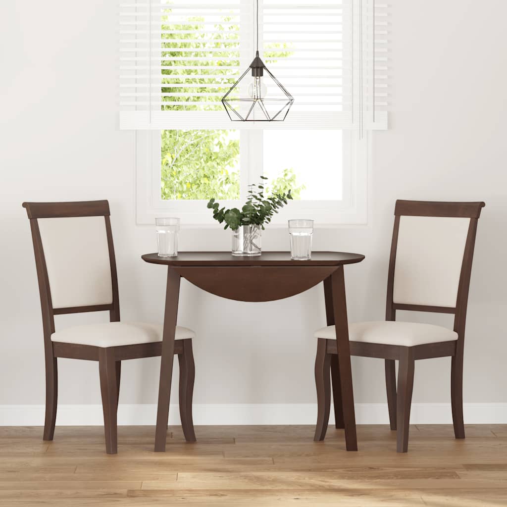 Sedie da Pranzo con Cuscini 2pz Marrone Legno Massello di Hevea 4102486