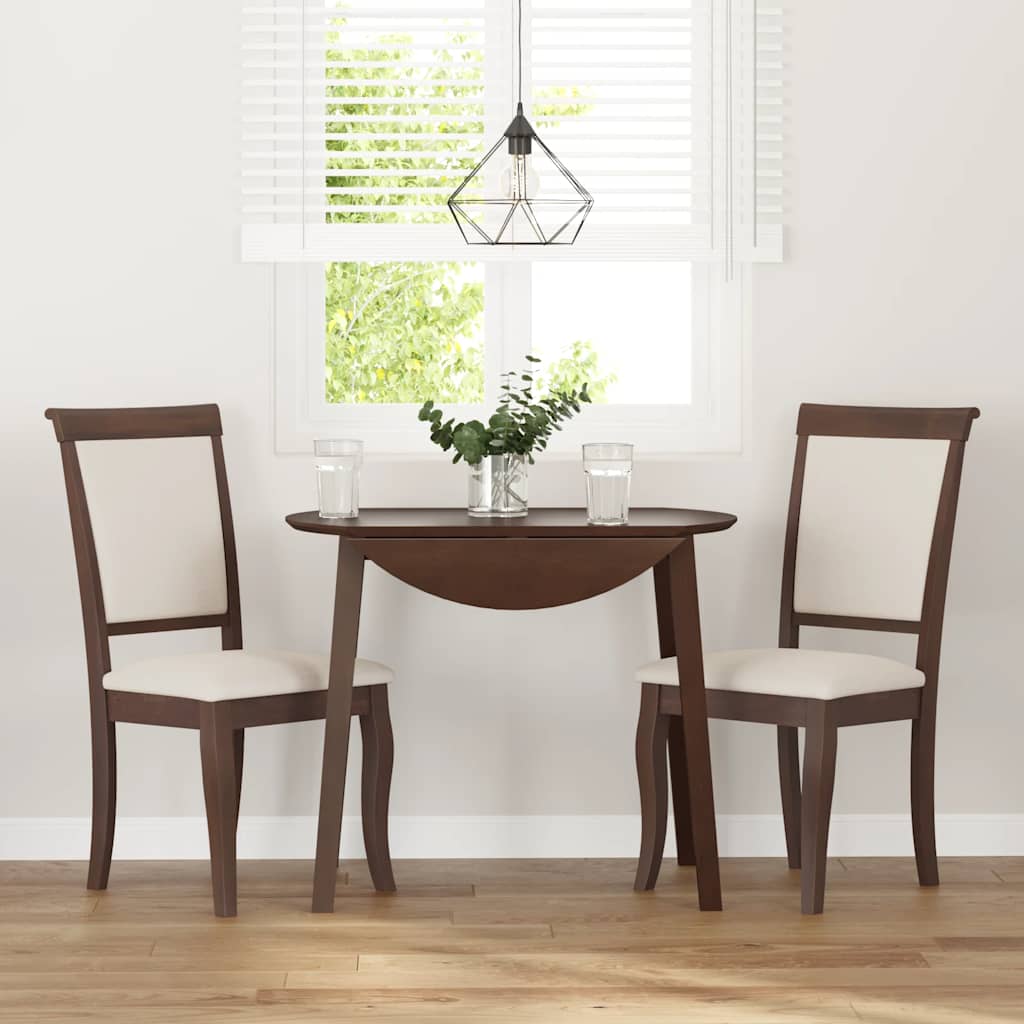 vidaXL Sedie da Pranzo con Cuscini 2pz Marrone Legno Massello di Hevea