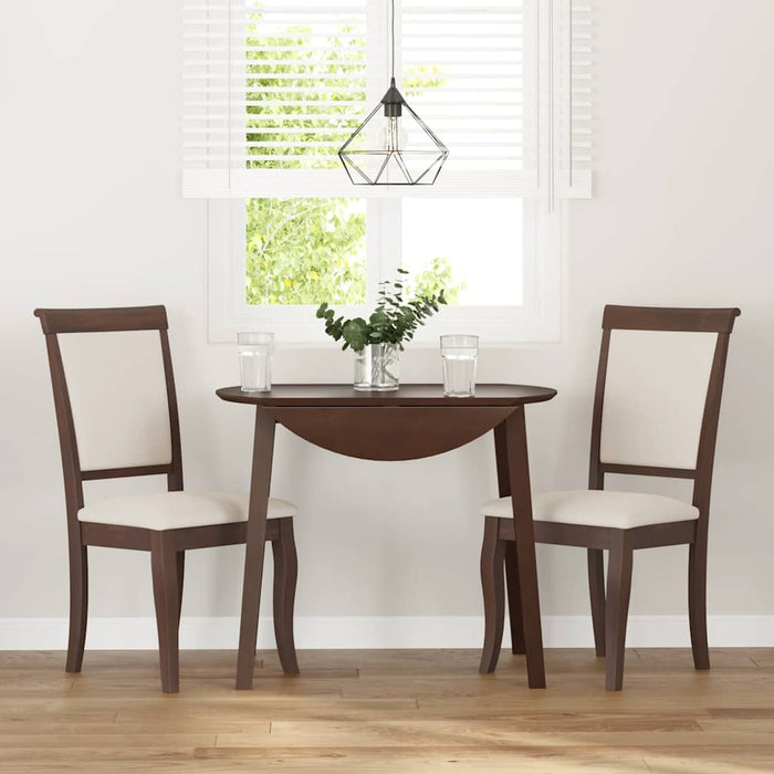 vidaXL Sedie da Pranzo con Cuscini 2pz Marrone Legno Massello di Hevea