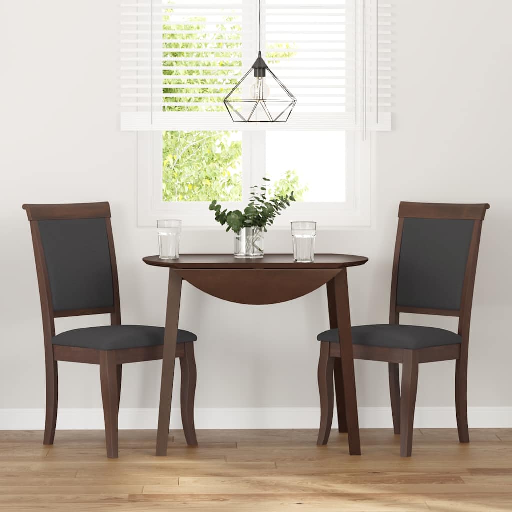 vidaXL Sedie da Pranzo con Cuscini 2pz Marrone Legno Massello di Hevea