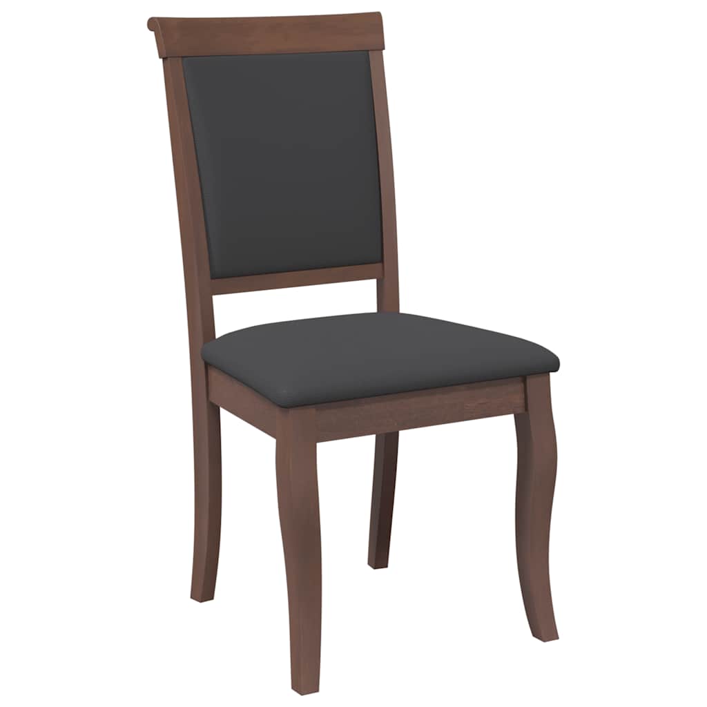 Sedie da Pranzo con Cuscini 2pz Marrone Legno Massello di Hevea 4102487