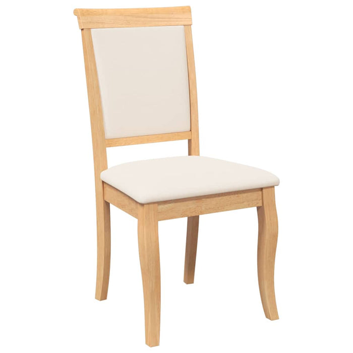 Sedie da Pranzo con Cuscini 2 pz Naturale Legno Massello Hevea