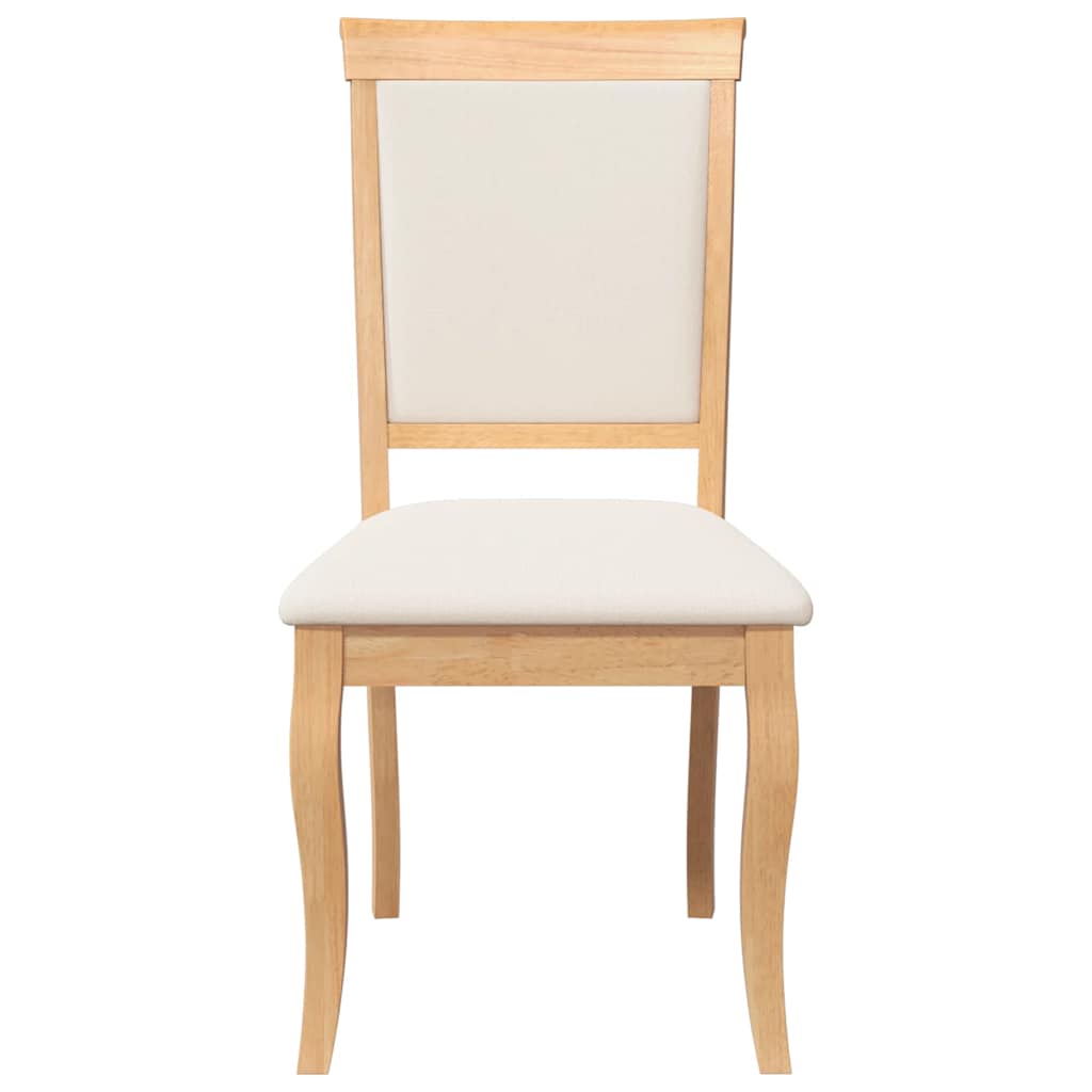 Sedie da Pranzo con Cuscini 2 pz Naturale Legno Massello Hevea