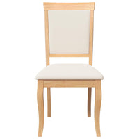 Sedie da Pranzo con Cuscini 2 pz Naturale Legno Massello Hevea