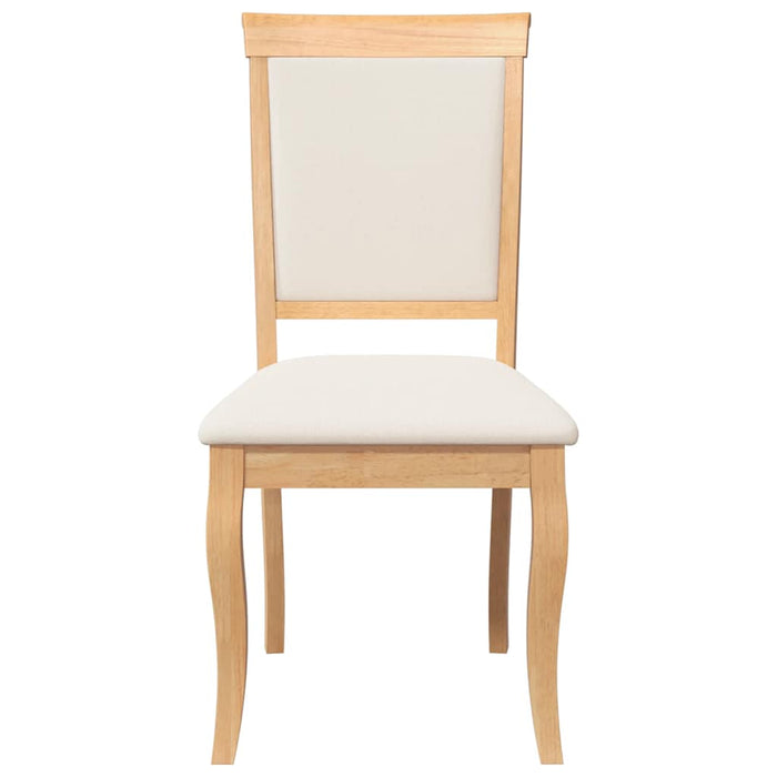 Sedie da Pranzo con Cuscini 2 pz Naturale Legno Massello Hevea 4102488