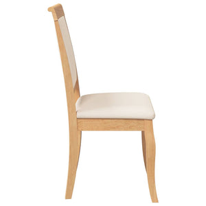 Sedie da Pranzo con Cuscini 2 pz Naturale Legno Massello Hevea