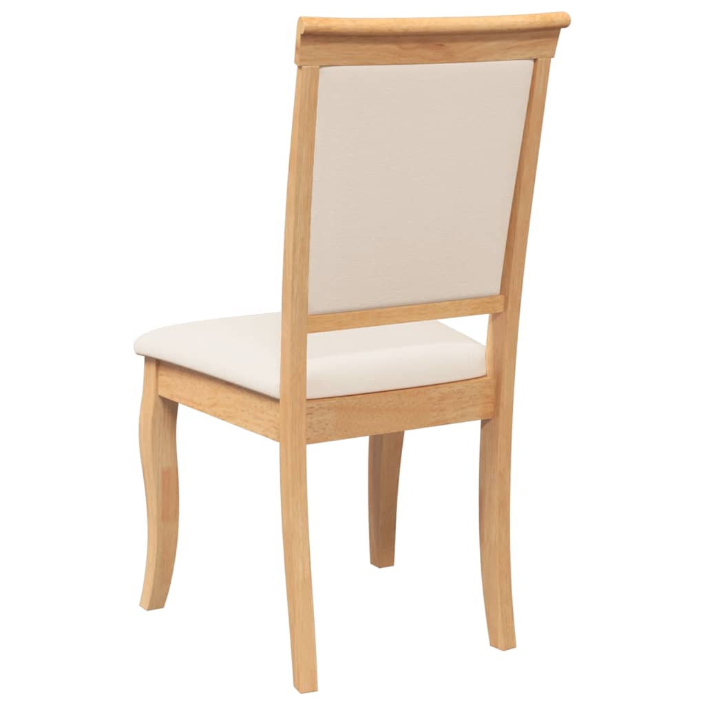 Sedie da Pranzo con Cuscini 2 pz Naturale Legno Massello Hevea