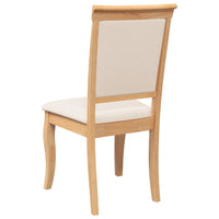 Sedie da Pranzo con Cuscini 2 pz Naturale Legno Massello Hevea