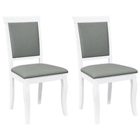 Sedie da Pranzo con Cuscini 2 pz Bianco Legno Massello di Hevea 4102489