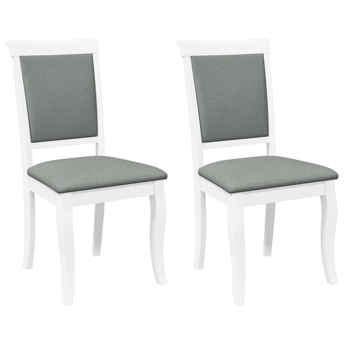 Sedie da Pranzo con Cuscini 2 pz Bianco Legno Massello di Hevea 4102489