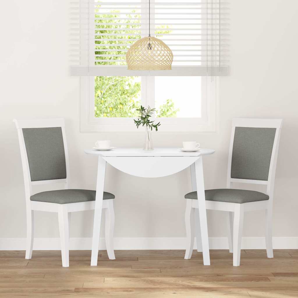 Sedie da Pranzo con Cuscini 2 pz Bianco Legno Massello di Hevea 4102489