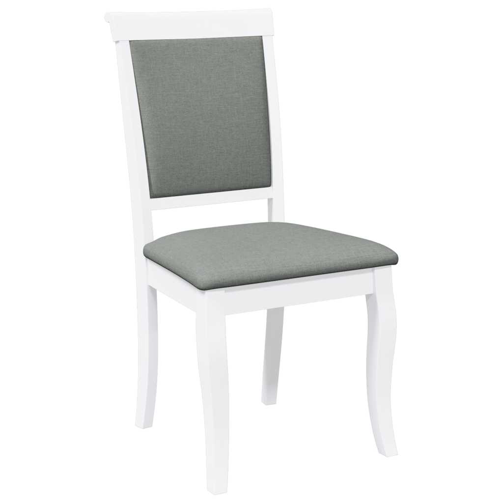 Sedie da Pranzo con Cuscini 2 pz Bianco Legno Massello di Hevea 4102489