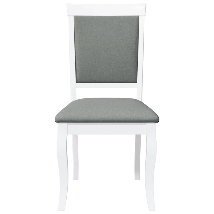 Sedie da Pranzo con Cuscini 2 pz Bianco Legno Massello di Hevea 4102489