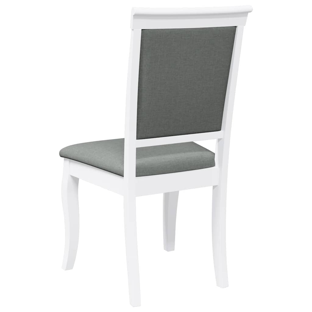 Sedie da Pranzo con Cuscini 2 pz Bianco Legno Massello di Hevea 4102489