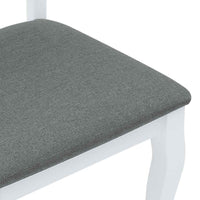 Sedie da Pranzo con Cuscini 2 pz Bianco Legno Massello di Hevea