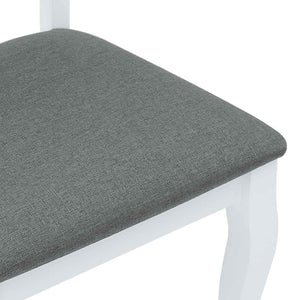 Sedie da Pranzo con Cuscini 2 pz Bianco Legno Massello di Hevea