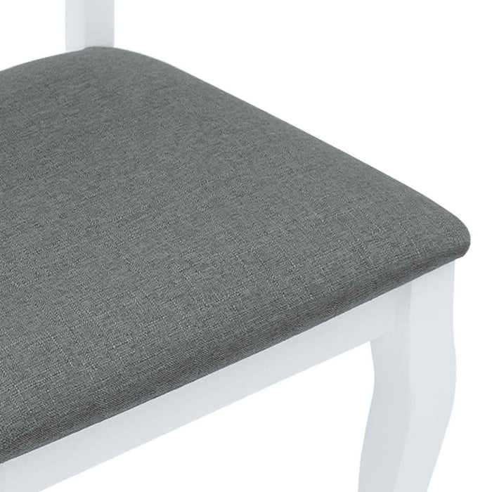 Sedie da Pranzo con Cuscini 2 pz Bianco Legno Massello di Hevea