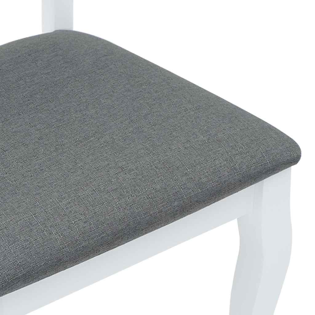 Sedie da Pranzo con Cuscini 2 pz Bianco Legno Massello di Hevea 4102489