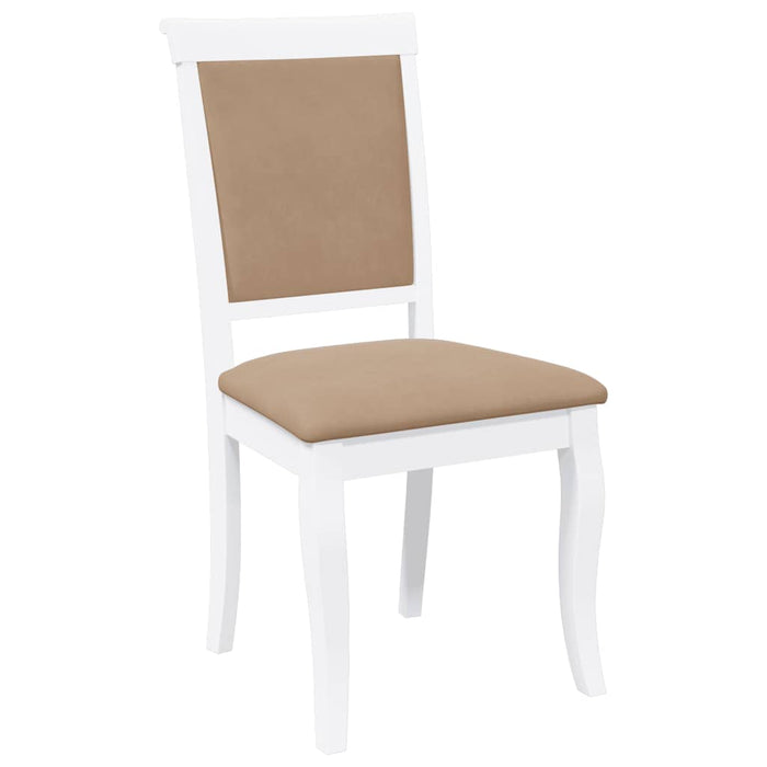 Sedie da Pranzo con Cuscini 2 pz Bianco Legno Massello di Hevea 4102490