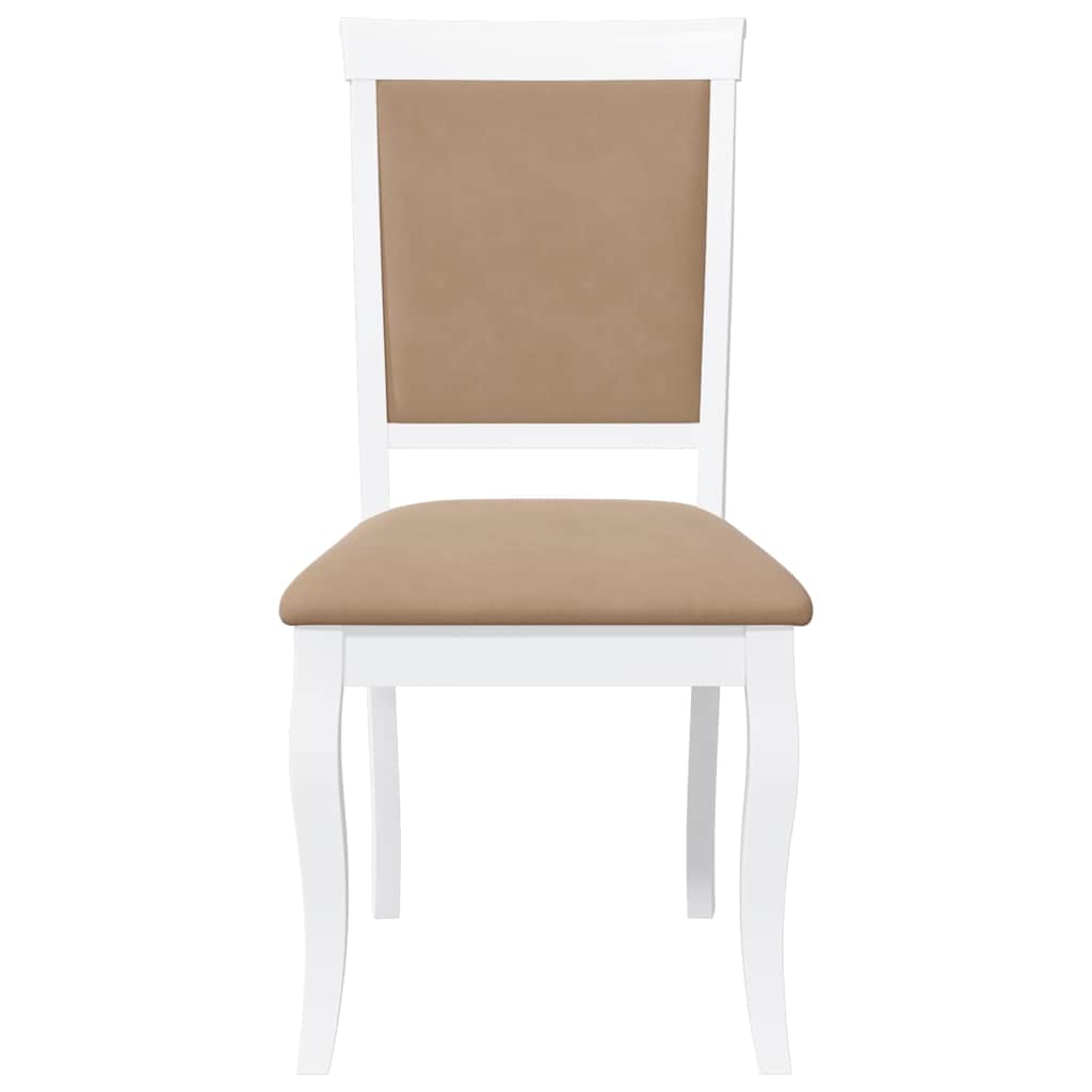 Sedie da Pranzo con Cuscini 2 pz Bianco Legno Massello di Hevea 4102490