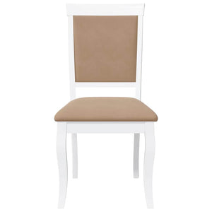 Sedie da Pranzo con Cuscini 2 pz Bianco Legno Massello di Hevea 4102490