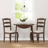 Sedie da Pranzo con Cuscini 2pz Marrone Legno Massello di Hevea 4102491