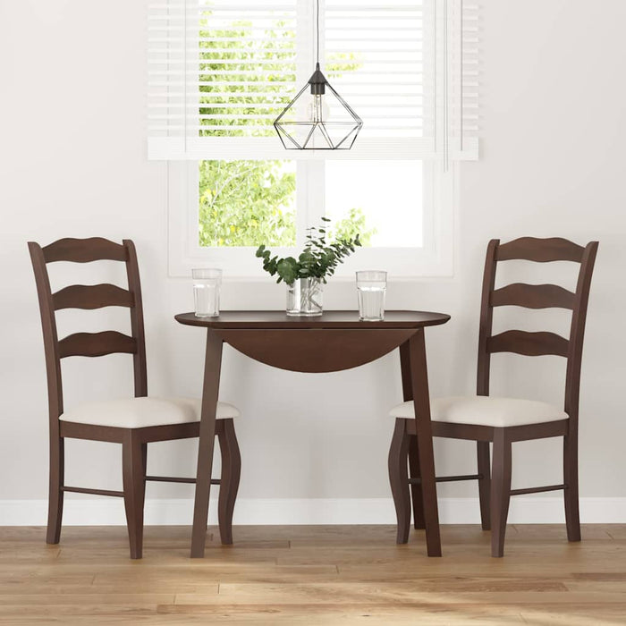 Sedie da Pranzo con Cuscini 2pz Marrone Legno Massello di Hevea 4102491