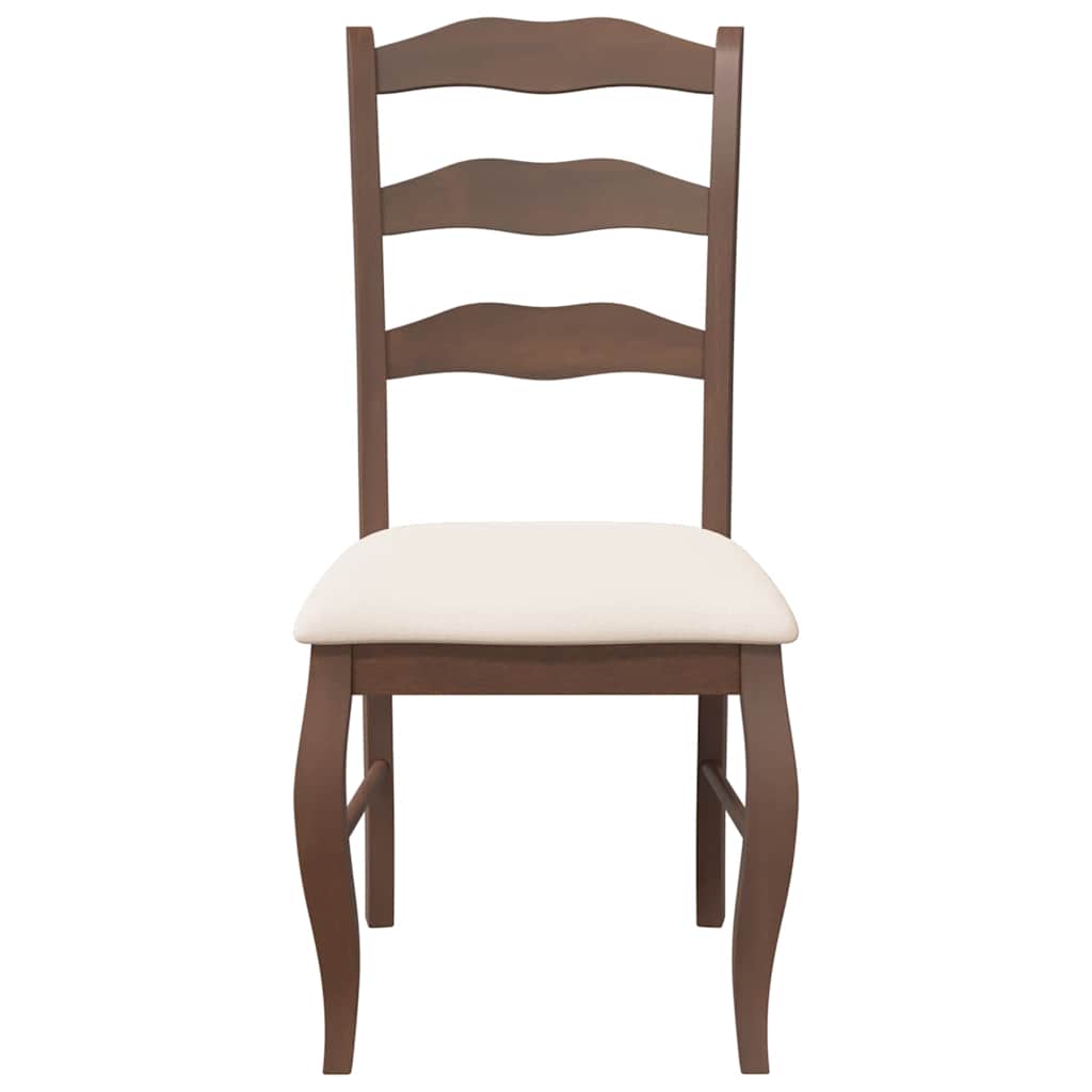 vidaXL Sedie da Pranzo con Cuscini 2pz Marrone Legno Massello di Hevea