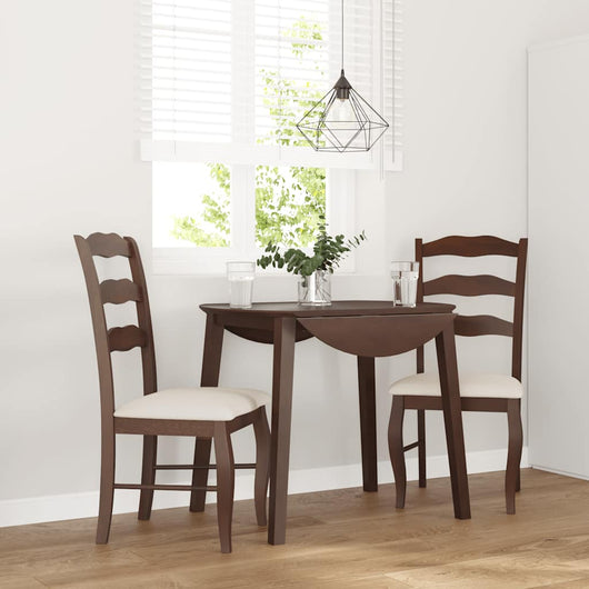 Sedie da Pranzo con Cuscini 2pz Marrone Legno Massello di Hevea 4102491