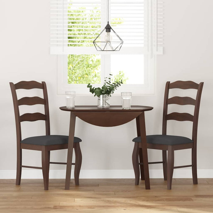 Sedie da Pranzo con Cuscini 2pz Marrone Legno Massello di Hevea 4102492