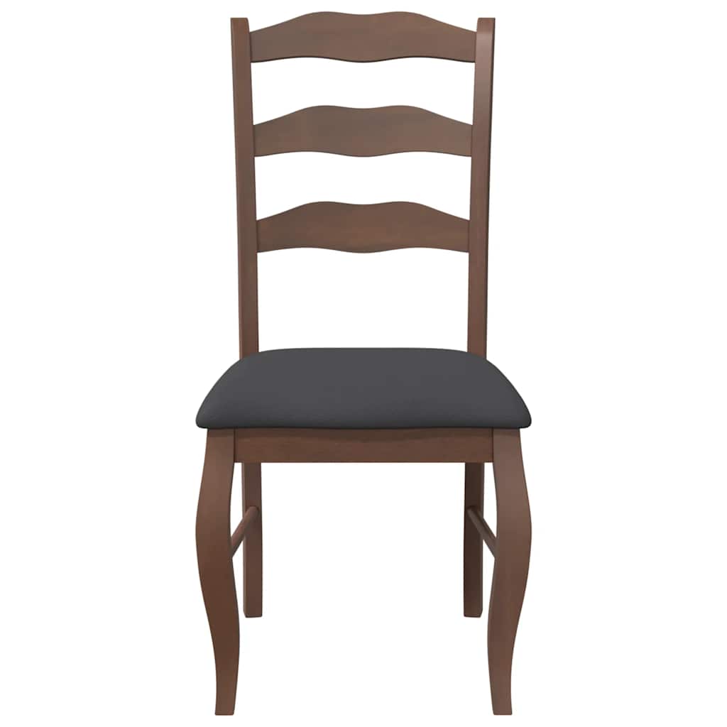 vidaXL Sedie da Pranzo con Cuscini 2pz Marrone Legno Massello di Hevea