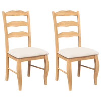 Sedie da Pranzo con Cuscini 2 pz Naturale Legno Massello Hevea 4102493